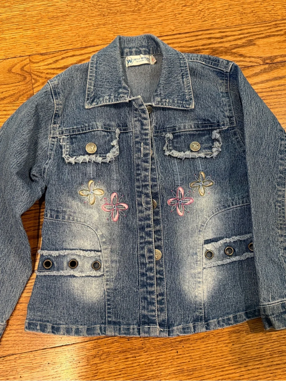 Girls' Blue Denim Jean Jacket with Skirt Set size 7